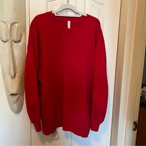 Red “Perfectly Oversized” lululemon crew neck sweatshirt sz12 new without tags.